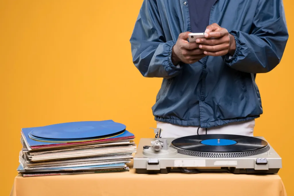 Music business professional at work